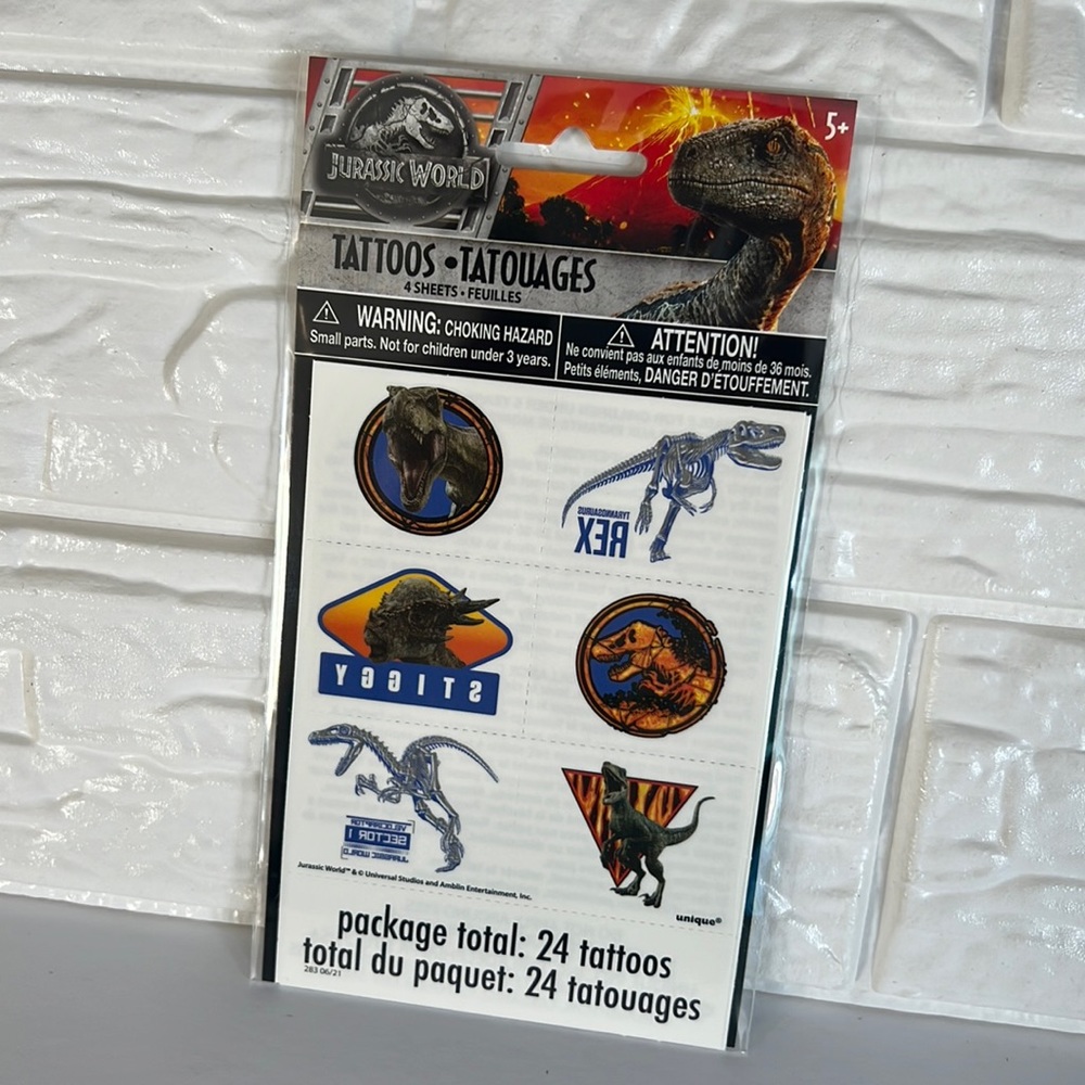 24 pcs Jurassic World Temporary Tattoos